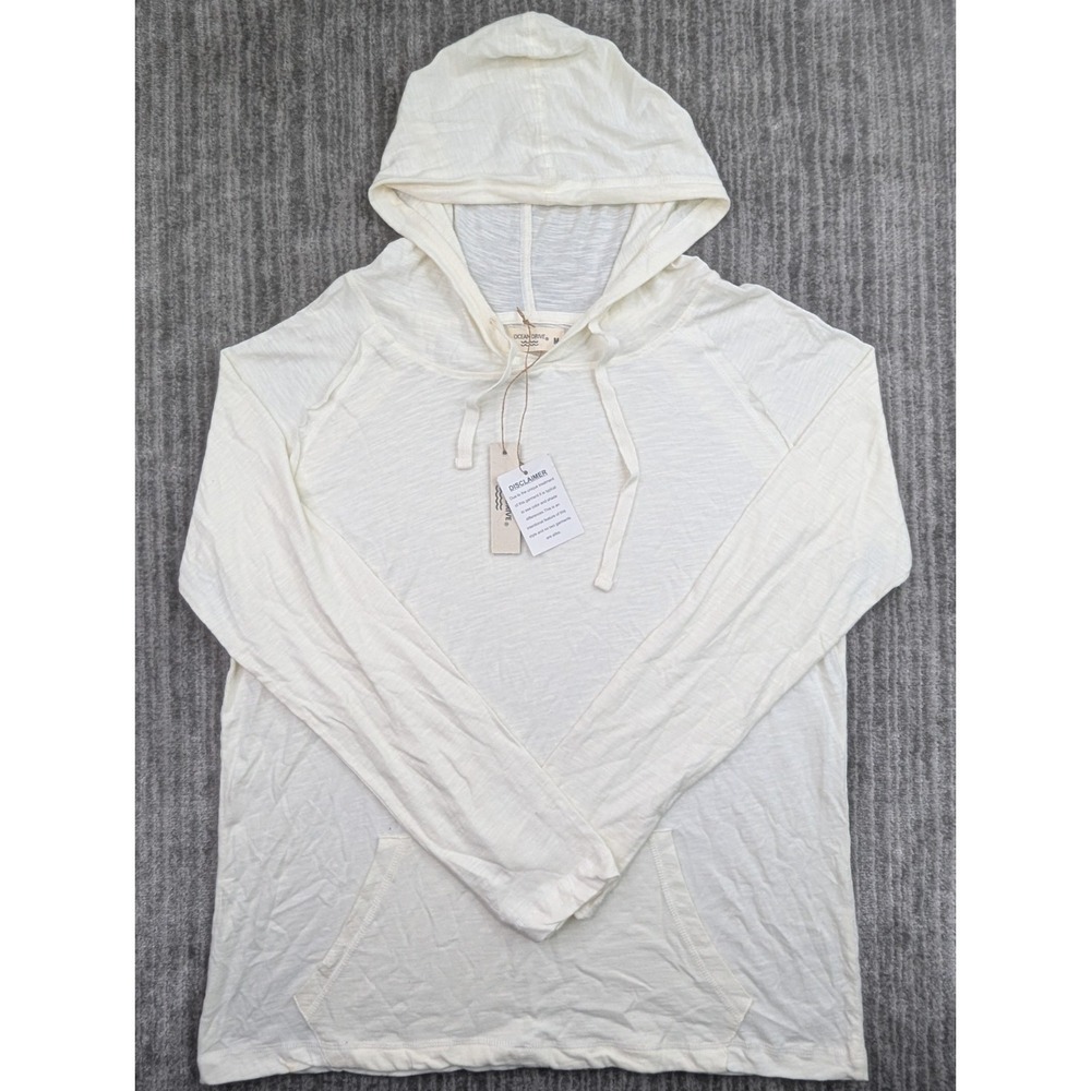Ocean Drive Hoodie Men's M White Hooded 100% Cotton Drawstring Lightweight NWT